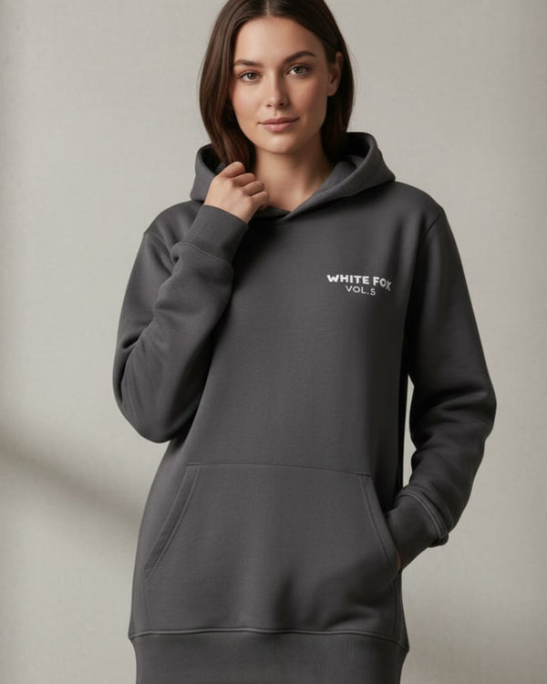 Ladies White Fox Hoodie